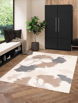 OBSESSIONS - Brown Floral Polypropylene Carpet