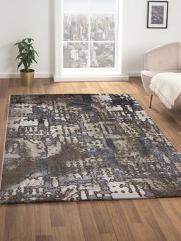 OBSESSIONS - Grey and Brown Abstract Polypropylene Carpet