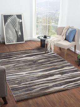 OBSESSIONS - Beige and Grey Abstract Polypropylene Carpet