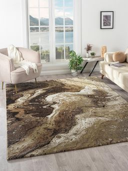 OBSESSIONS - Brown Abstract Polypropylene Carpet
