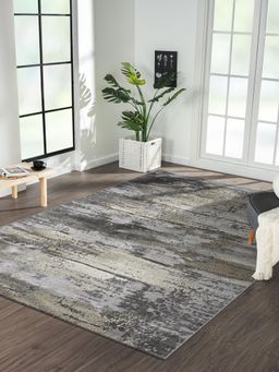 OBSESSIONS - Grey Abstract Polypropylene Carpet
