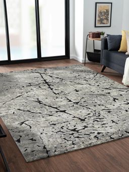 OBSESSIONS - Grey and Charcoal Abstract Polypropylene Carpet