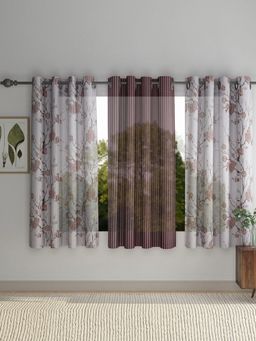 HOSTA HOMES - Brown 5 Feet Window Curtains