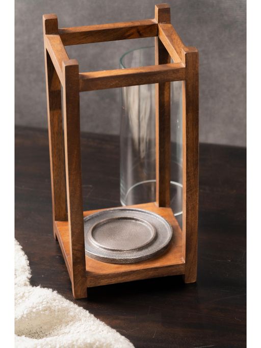 SG Home Earthy Ambience Wooden Lantern