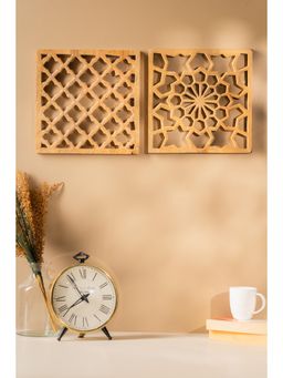 SG Home - Wooden Weave Wall Art (Set Of 2)