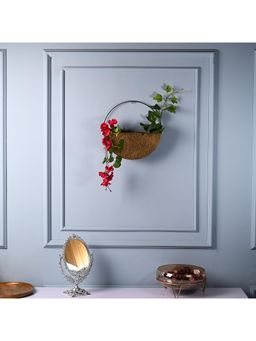 Voncasa - Matte Antique Gold Wooden Hanging Planter