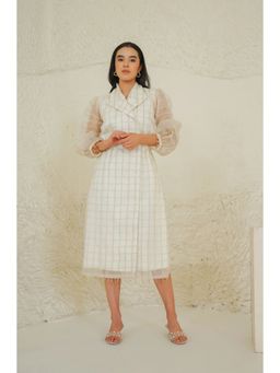 Ruhm - Ivory Ethereal Check Dress