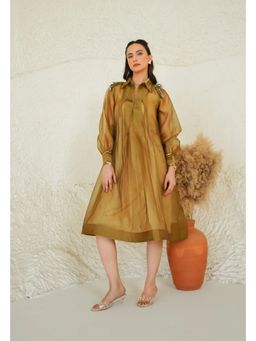 Ruhm - Golden Sheer Flare Dress