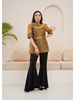 Ruhm - Golden Mirage Top with Inner and Pant (Set of 3)