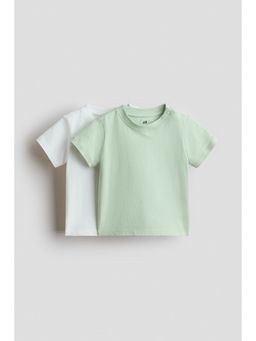 H&M - Unisex Green 2-Pack Cotton T-Shirts