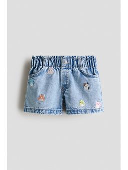 H&M - Girls Blue Loose Fit Denim Shorts