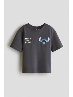 H&M - Boys Grey Oversized Printed T-Shirt