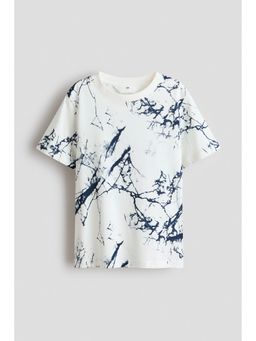 H&M - Boys White Printed Cotton T-Shirt