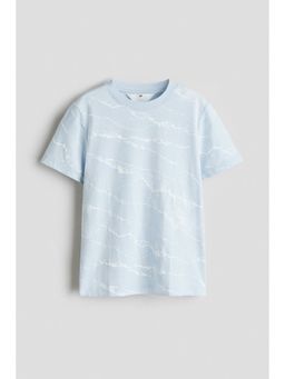 H&M - Boys Blue Printed Cotton T-Shirt