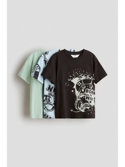 H&M - Boys Blue 3-Pack Cotton T-Shirts