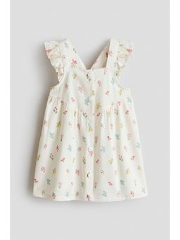 H&M - Girls White Flounce-Trimmed Cotton Dress