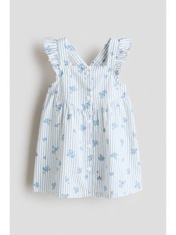 H&M - Girls White Flounce-Trimmed Cotton Dress