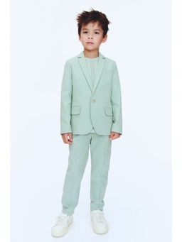 H&M - Boys Green Slim Fit Suit Trousers