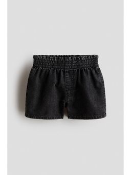 H&M - Girls Black Loose Fit Denim Shorts