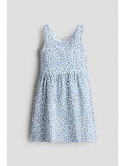 H&M - Girls Blue Patterned Cotton Dress