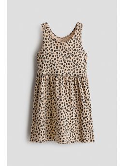 H&M - Girls Beige Patterned Cotton Dress