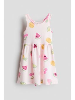 H&M - Girls Pink Patterned Cotton Dress