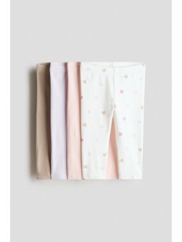 H&M - Unisex Beige 4-Pack Cotton Jersey Leggings