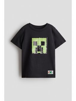 H&M - Boys Grey Reversible Sequin T-Shirt