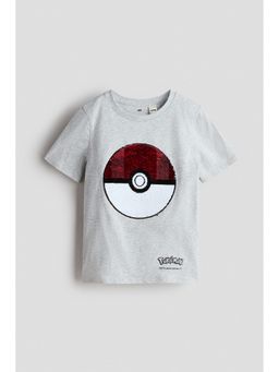 H&M - Boys Grey Reversible Sequin T-Shirt