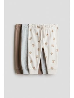 H&M - Unisex Brown 3-Pack Cotton Jersey Joggers