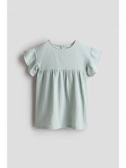 H&M - Girls Turquoise Cotton Muslin Dress