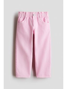 H&M - Girls Pink Relaxed Paper Bag Jeans
