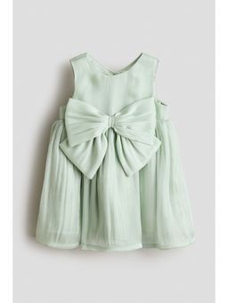 H&M - Girls Green Bow-Detail Organza Dress