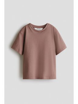 H&M - Unisex Brown Loose-Fit Pima Cotton T-Shirt