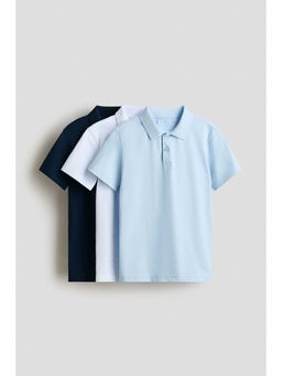 H&M - Boys Blue 3-Pack Cotton Polo T-Shirts