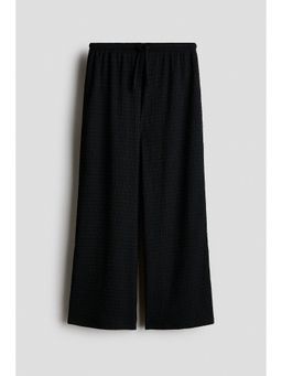 H&M - Girls Black Textured Jersey Trousers