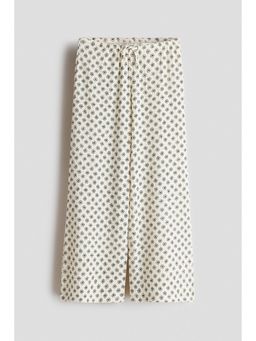 H&M - Girls White Textured Jersey Trousers