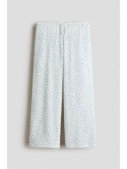 H&M - Girls White Textured Jersey Trousers