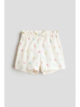 H&M - Girls White Paper Bag Shorts
