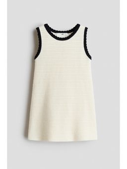 H&M - Girls White Textured Cotton Dress