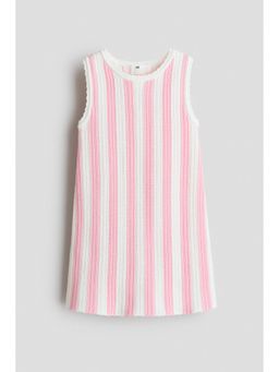H&M - Girls Pink Textured Cotton Dress