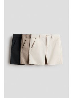 H&M - Boys Beige 3-Pack Cotton Chino Shorts