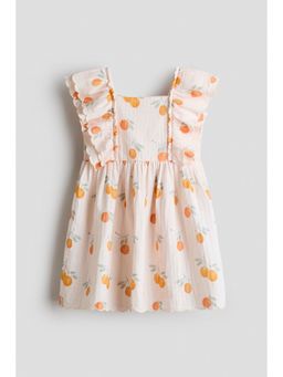 H&M - Girls Multi-Color Scalloped-Trim Dress