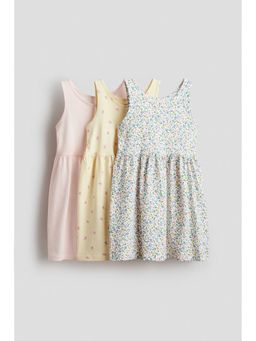 H&M - Girls Yellow 3-Pack Printed Cotton Dresses