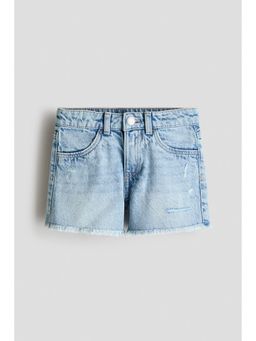 H&M - Girls Blue Frayed Denim Shorts