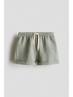 H&M - Boys Green Cotton Muslin Shorts