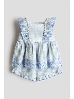 H&M - Girls Blue 2-Piece Cotton Muslin Set