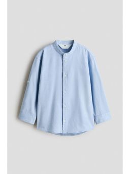 H&M - Boys Blue Cotton Grandad Shirt