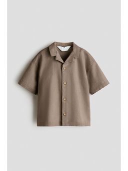 H&M - Boys Beige Linen-Blend Resort Shirt