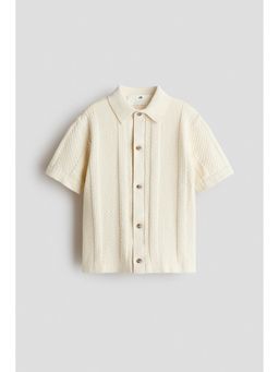 H&M - Boys Beige Textured-Knit Shirt